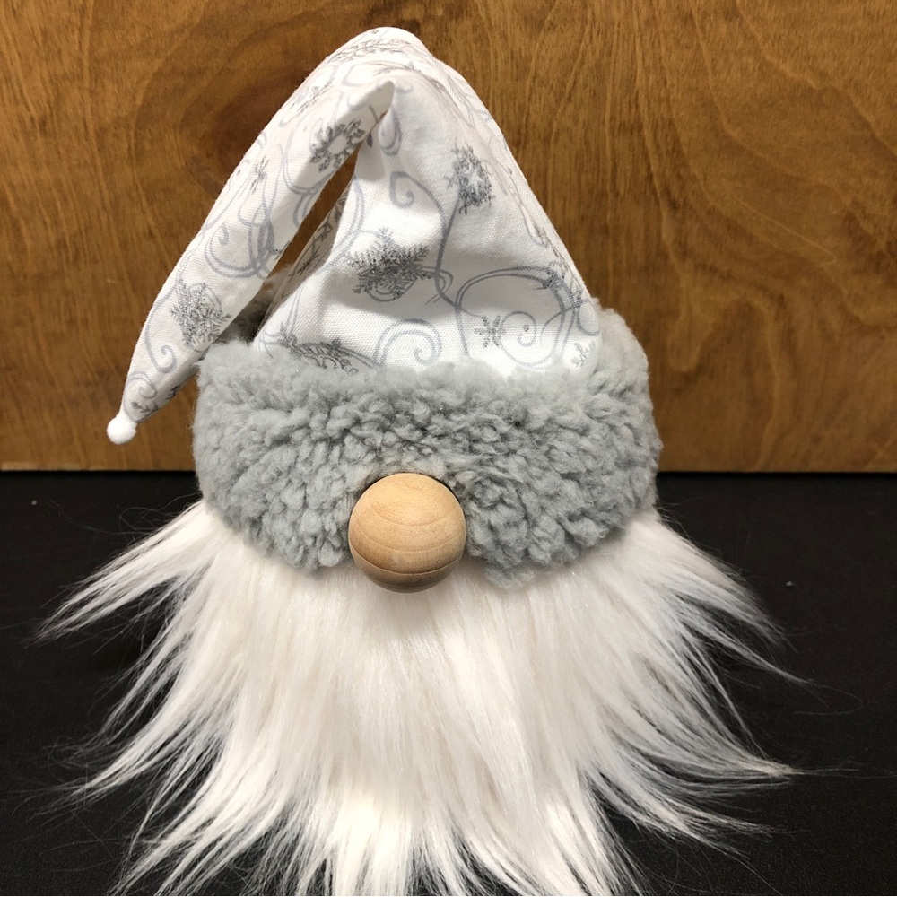 Silver Grey Gnome Winter Christmas Xmas Hanukkah Gift Embossed Gift Holiday Gray